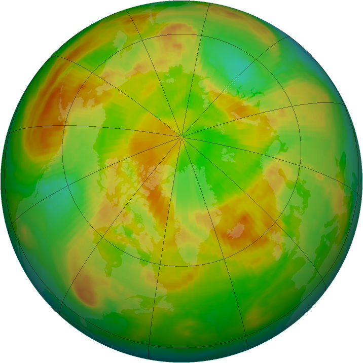 Arctic ozone map for 24 May 1999